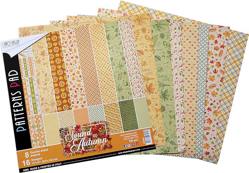 Ciao Bella Double-Sided Paper Pack 90lb 12"X12" 8/Pkg Sound Of Autumn, 8 Designs/1 Each
