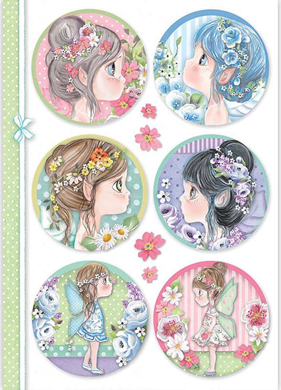 Stamperia Rice Paper Sheet A4 Fairy Faces In Spheres