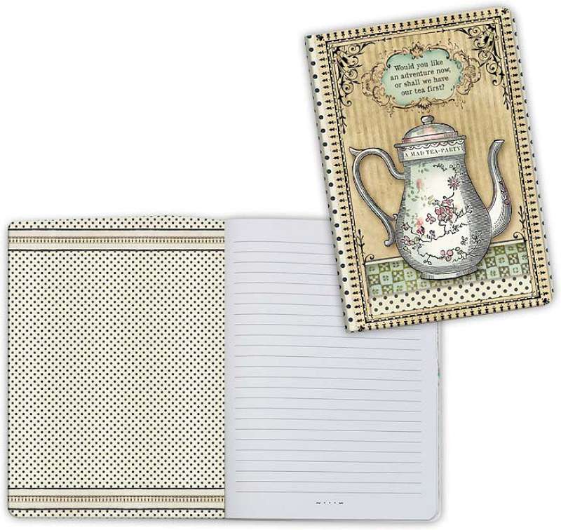 Stamperia Lined Notebook A6 Teapot, Alice