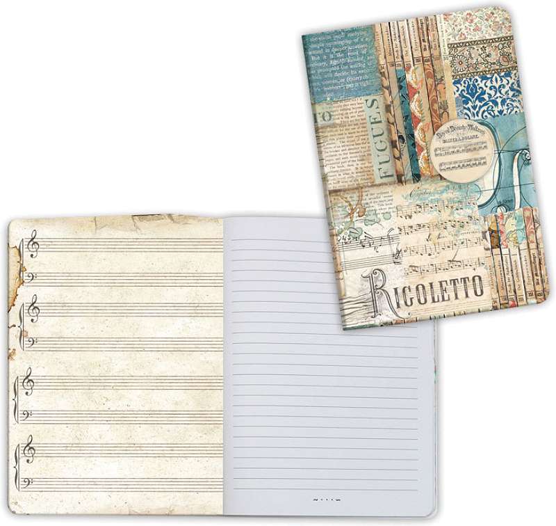 Stamperia Lined Notebook A6 Rigoletto, Music
