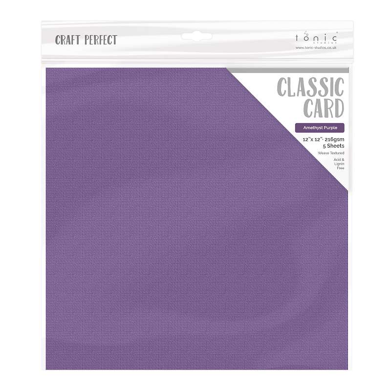 Craft Perfect Weave Textured Classic Cardstock 12"X12" 5/Pkg Amethyst Purple