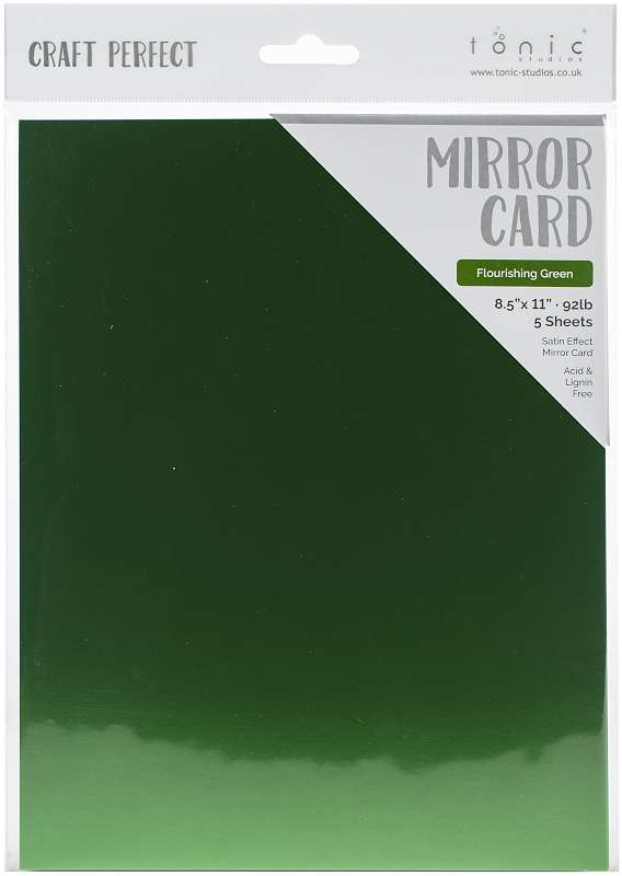 Craft Perfect Mirror Cardstock 8.5"X11" 5/Pkg Flourishing Green