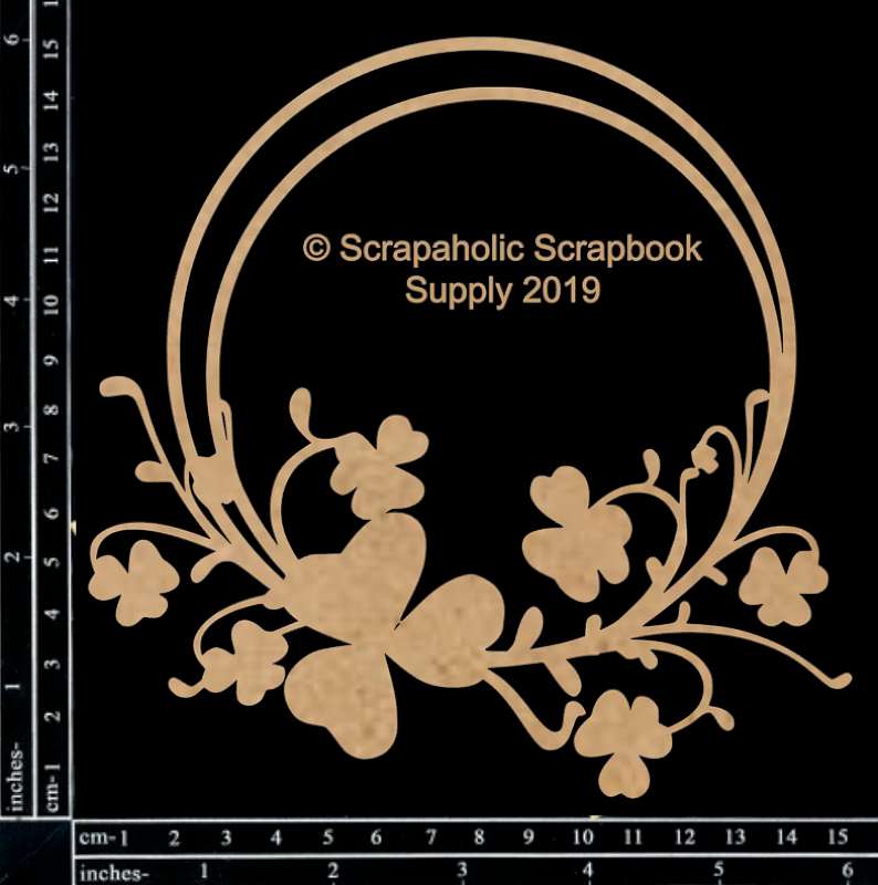 Scrapaholics Laser Cut Chipboard 1.8mm Thick Shamrock Frame, 6"X6"