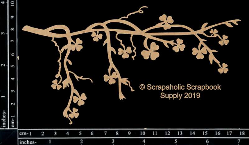 Scrapaholics Laser Cut Chipboard 1.8mm Thick Shamrock Vine, 7"X4"