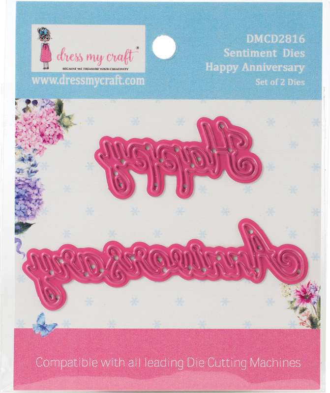 Dress My Craft Dies Sentiment- Happy Anniversary