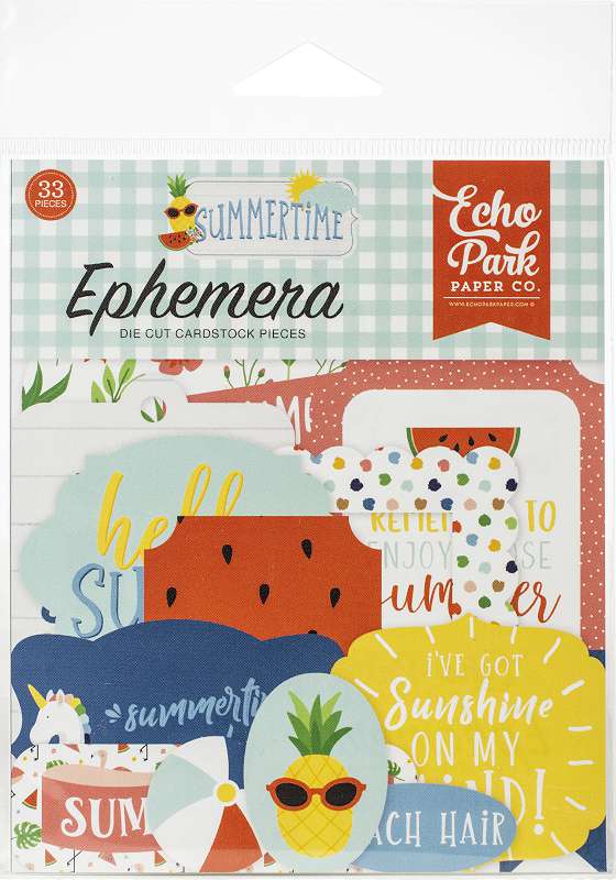Echo Park Cardstock Ephemera 33/Pkg Icons, Summertime