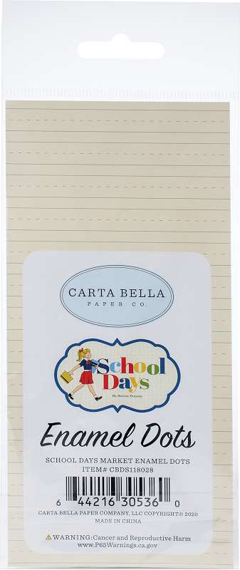 Carta Bella Adhesive Enamel Dots 60/Pkg School Days