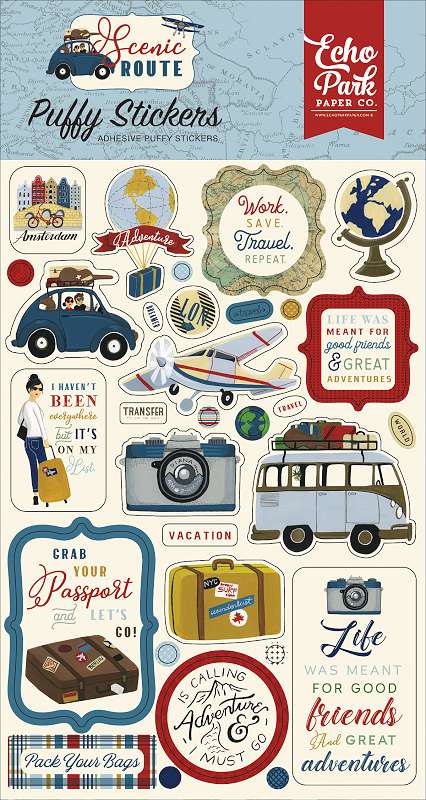 Scenic Route Puffy Stickers  