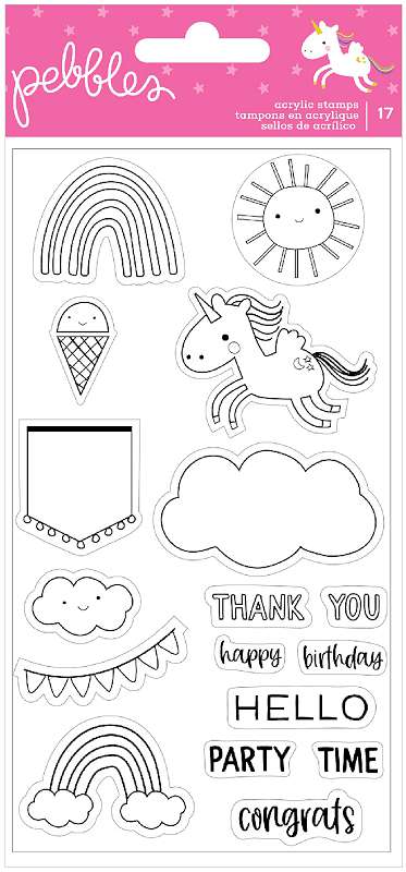 Pebbles Live Life Happy Clear Stamps 