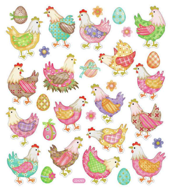 Sticker King Stickers Chickens In Plaid