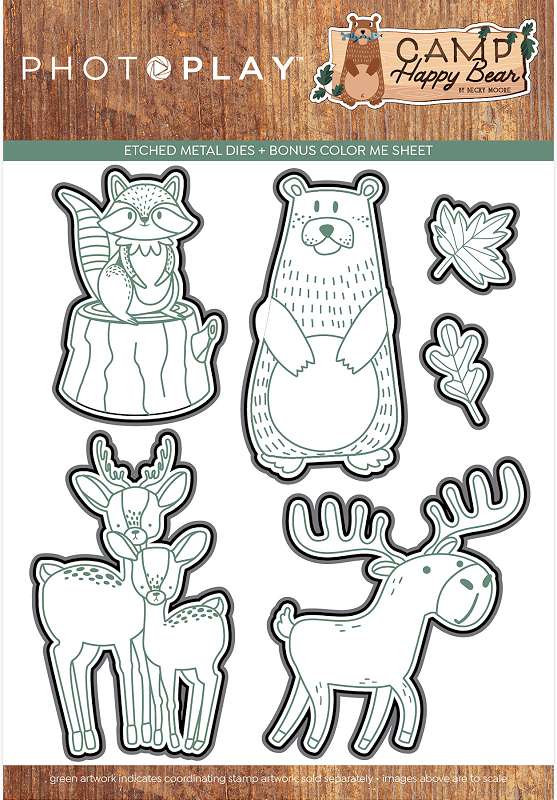 PhotoPlay Etched Die Camp Happy Bear