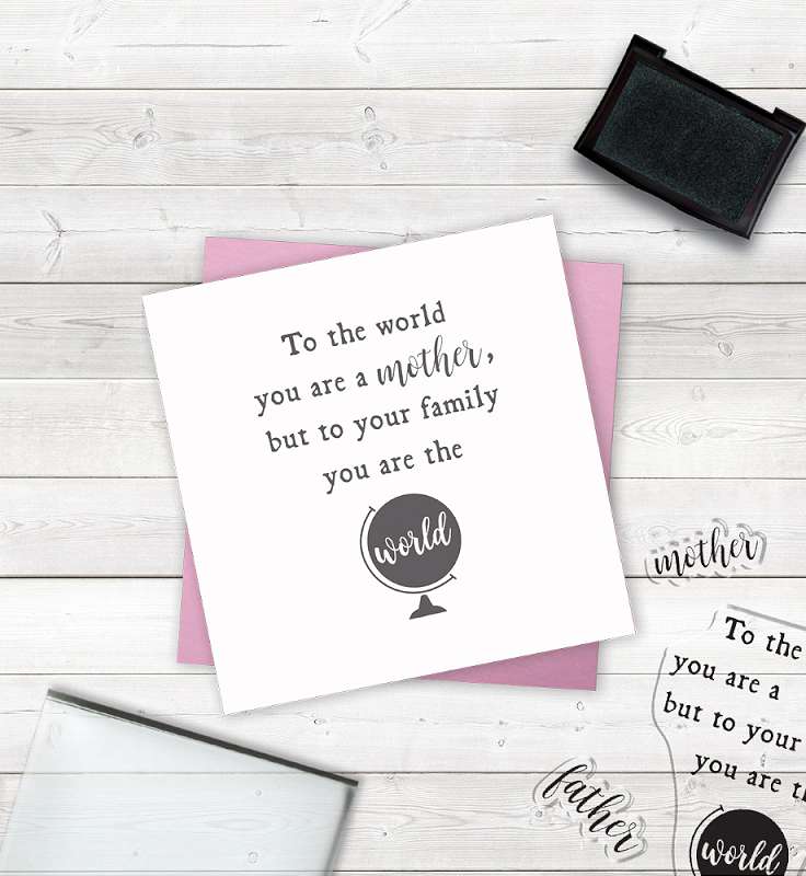 Crafter's Companion Clear Acrylic Quirky Stamp 2.5"X3.5" You Are The World
