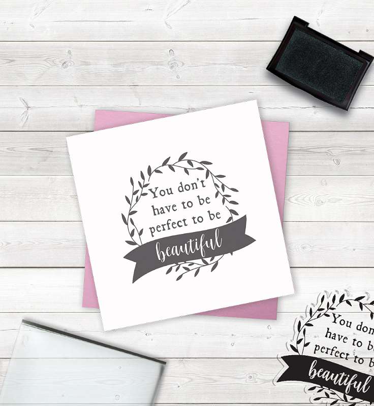 Crafter's Companion Clear Acrylic Quirky Stamp 2.5"X3.5" Be Beautiful