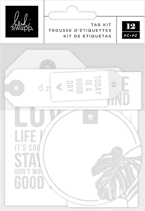 Heidi Swapp Art Walk Embossed Tag Kit 12/Pkg White