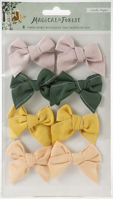 Magical Forest Fabric Bows 8/Pkg 