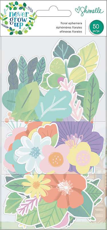 Shimelle Never Grow Up Ephemera Cardstock Die-Cuts 50/Pkg Floral