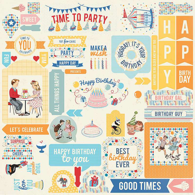 Hooray Cardstock Stickers 12"X12" Details