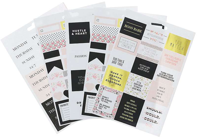 Teresa Collins Designer Stickers 5/Sheets Bold Life, Hustle