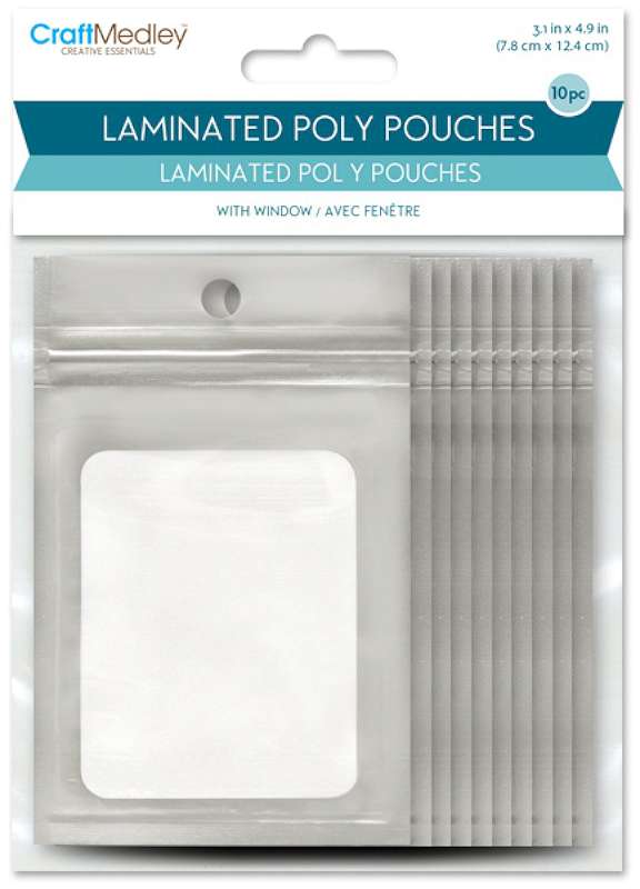Zip-Lock Laminated Pouches W/Window 3.125"X4.875" 10/Pkg Silver