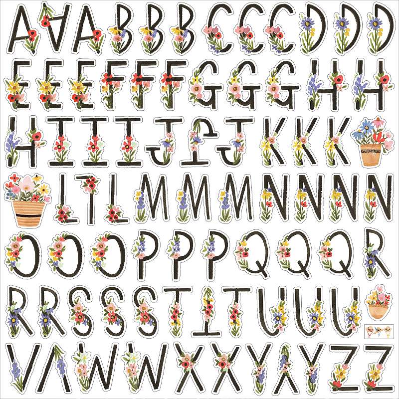 Oh Happy Day Spring Cardstock Stickers 12"X12" Alphabet