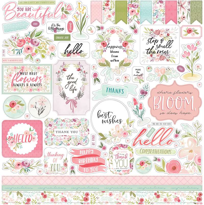 Flora No. 3 Cardstock Stickers 12"X12" Elements