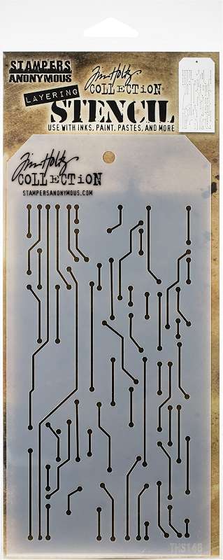 Tim Holtz Layered Stencil 4.125"X8.5" Circuit -Layered