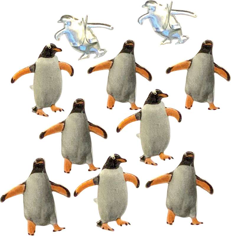 Eyelet Outlet Shape Brads 12/Pkg Penguin