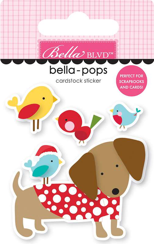 Santa Squad Bella-Pops 3D Stickers Dachshund Through The Snow