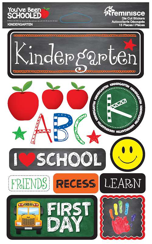 Reminisce You've Been Schooled 3D Dimensional Stickers Kindergarten