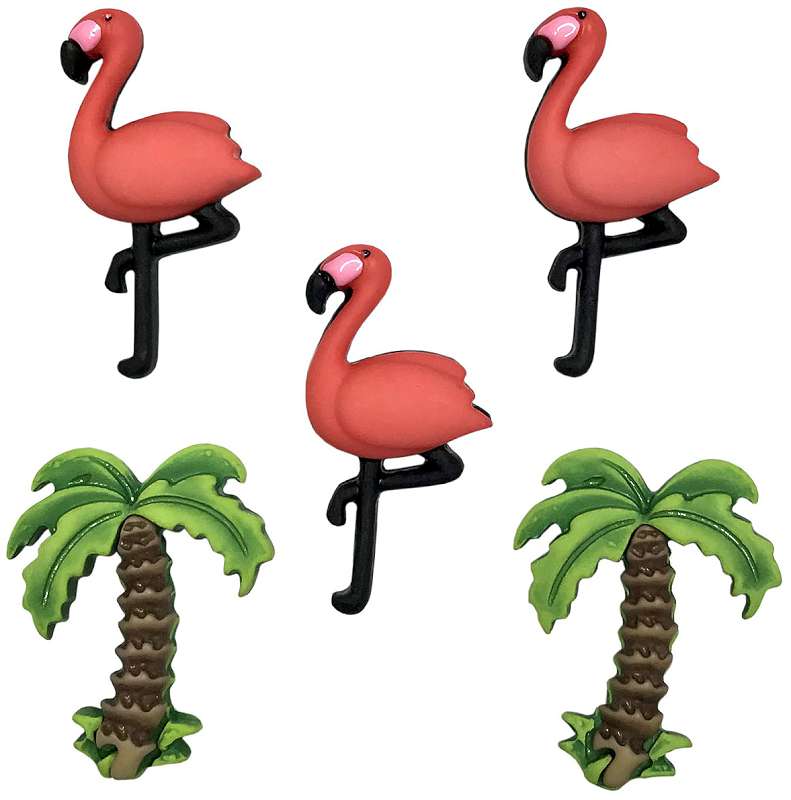 Buttons Galore Button Theme Pack Pink Flamingo