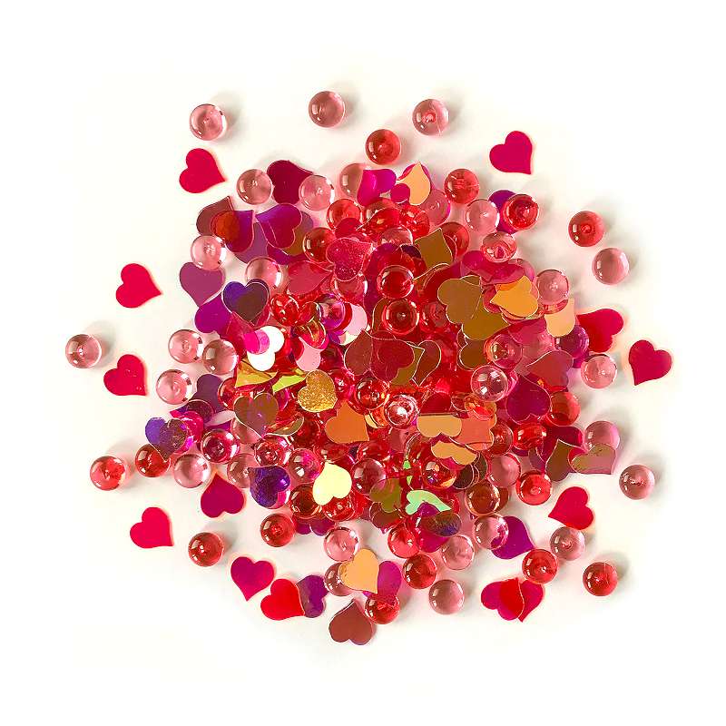 Buttons Galore Shimmerz Embellishments 18g Heart Felt
