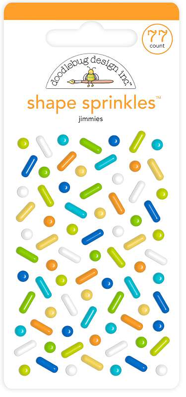 Doodlebug Sprinkles Adhesive Enamel Shapes Jimmies, Party Time