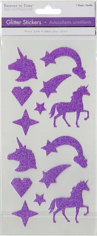 Multicraft Glitter Themed Stickers Unicorn