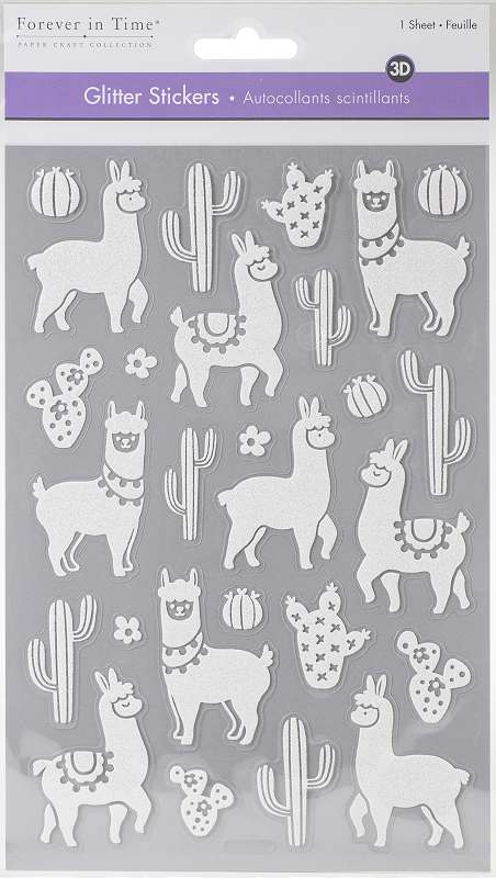 MultiCraft 3D Glitter Stickers Llama