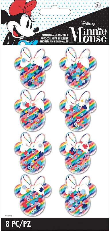 EK Disney Shaker Stickers 8/Pkg Minnie Rainbow