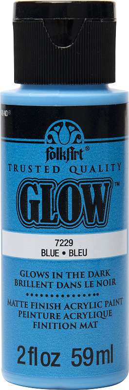 Folkart Glow In The Dark Paint 2oz Blue