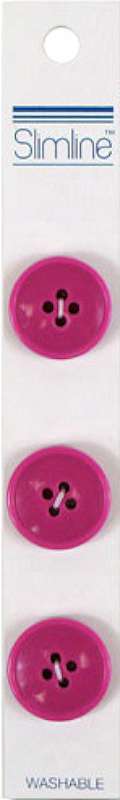 Slimline Buttons  Fuchsia 4-Hole 3/4" 3/Pkg