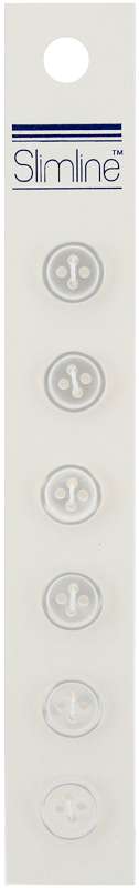Slimline Buttons  Pearl 2-Hole 9/16" 6/Pkg
