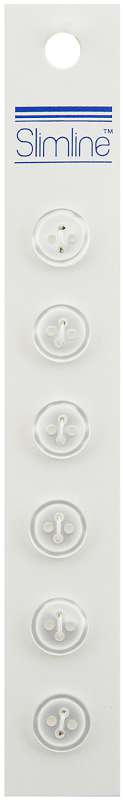 Slimline Buttons  Pearl 4-Hole 7/16" 6/Pkg