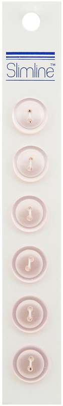 Slimline Buttons  Light Pink 2-Hole 9/16" 6/Pkg
