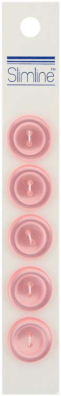 Slimline Buttons  Pink 2-Hole 3/4" 5/Pkg