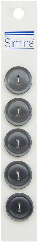 Slimline Buttons  Grey 2-Hole 3/4" 5/Pkg