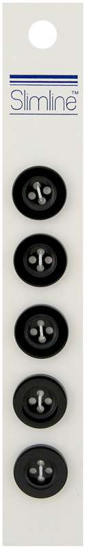 Slimline Buttons  Black 4-Hole 5/8" 5/Pkg