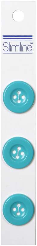 Slimline Buttons  Turquoise 4-Hole 3/4" 3/Pkg