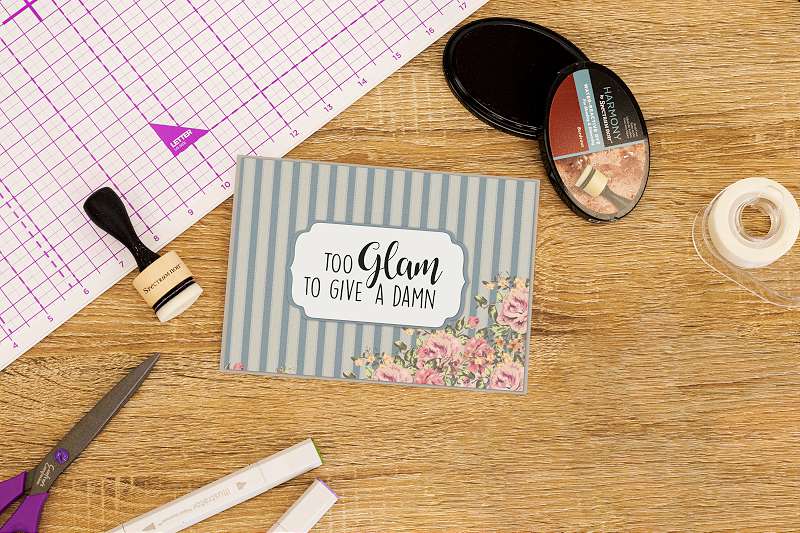 Crafter's Companion Clear Acrylic Quirky Stamp Too Glam