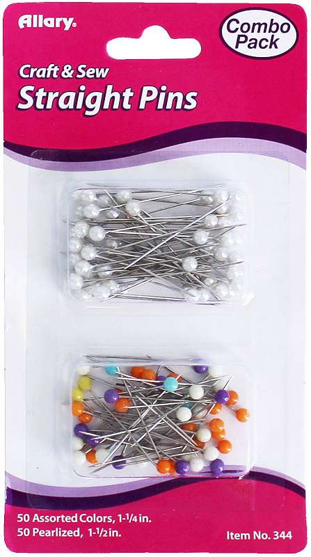 Allary Straight Pins Combo Pack 100/Pkg 