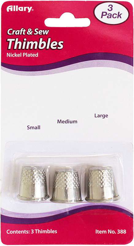 Allary Thimbles 3/Pkg Assorted Sizes