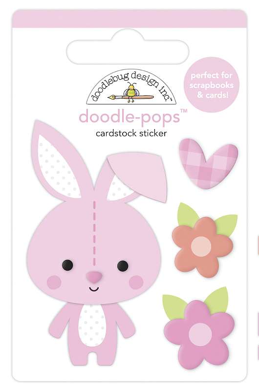 Doodlebug Doodle-Pops 3D Stickers Snuggle Bunny, Bundle Of Joy