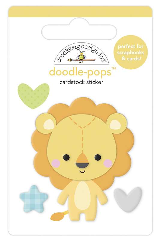 Doodlebug Doodle-Pops 3D Stickers Lovable Lion, Special Delivery