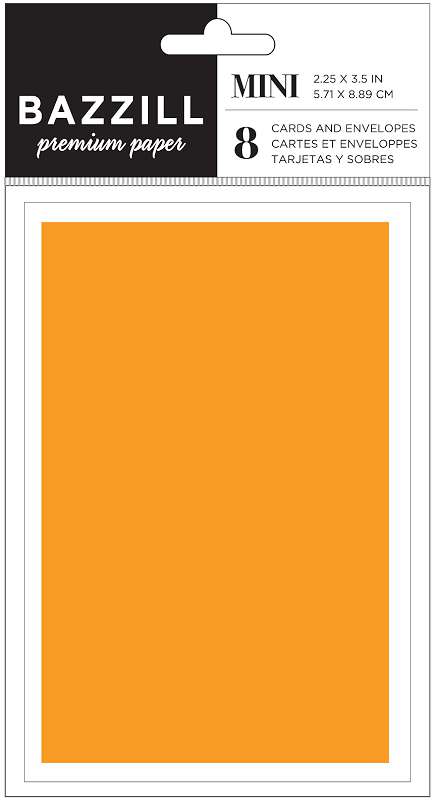 Bazzill Mini Cards W/Envelopes 2.25"X3.5" 8/Pkg Marmalade